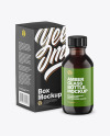 Dark Amber Glass Bottle w/ Box Mockup