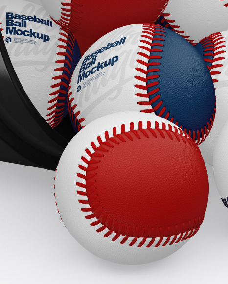 Glossy Baseball Bucket w/ Balls Mockup