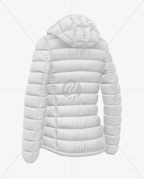 Matte Nylon Women's Down Jacket w/Hood Mockup