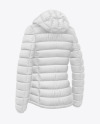 Matte Nylon Women's Down Jacket w/Hood Mockup