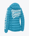 Matte Nylon Women's Down Jacket w/Hood Mockup