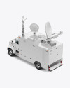 TV Truck Mockup - Back Half Side View (High-Angle Shot)