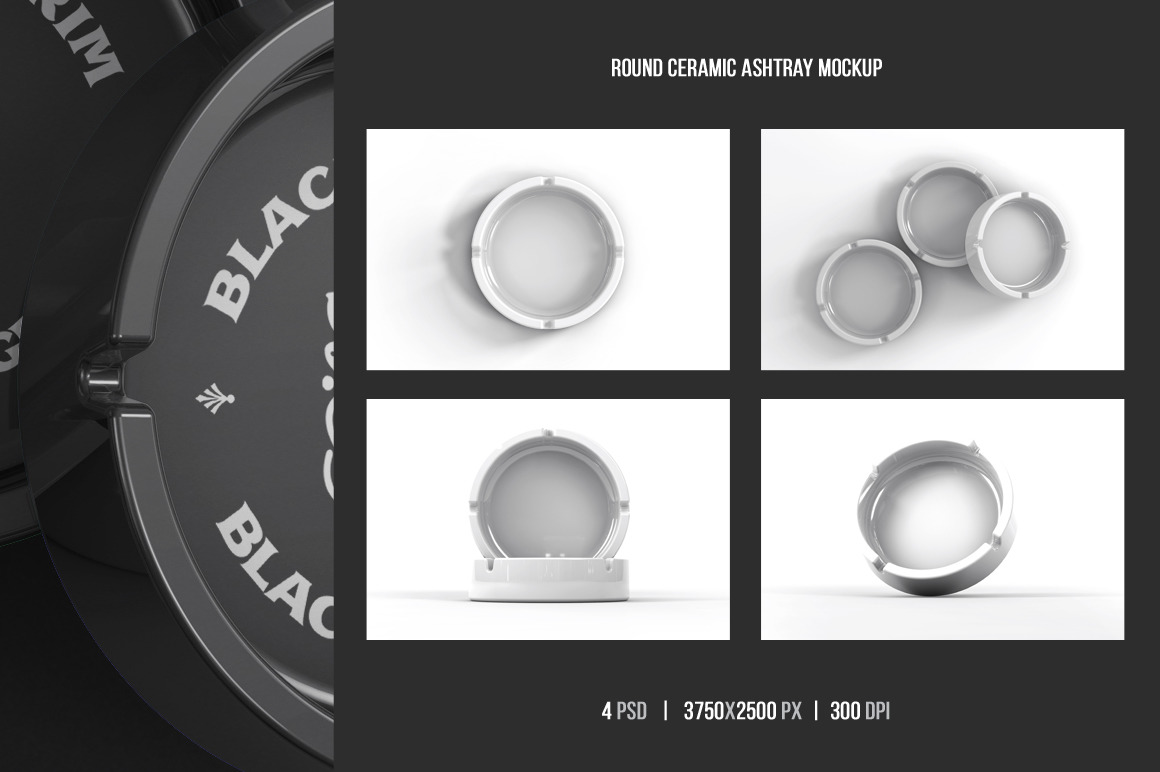 Round Ceramic Ashtray Mockup Round Ceramic Ashtray Mockup