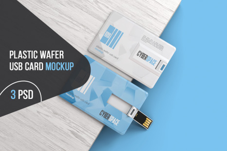 Plastic Wafer Usb Card Mockup - In card mockup