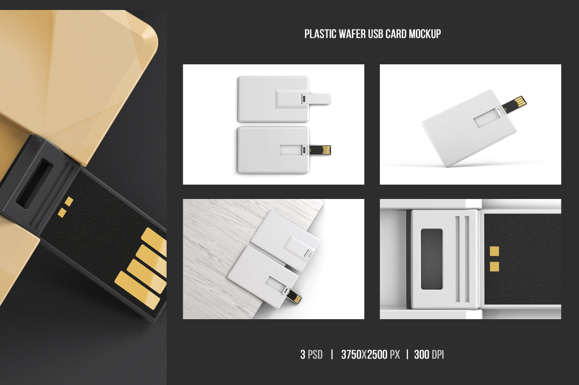 Plastic Wafer Usb Card Mockup