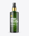 Green Glass Spray Bottle Mockup