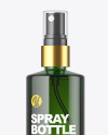 Green Glass Spray Bottle Mockup