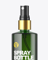 Green Glass Spray Bottle Mockup