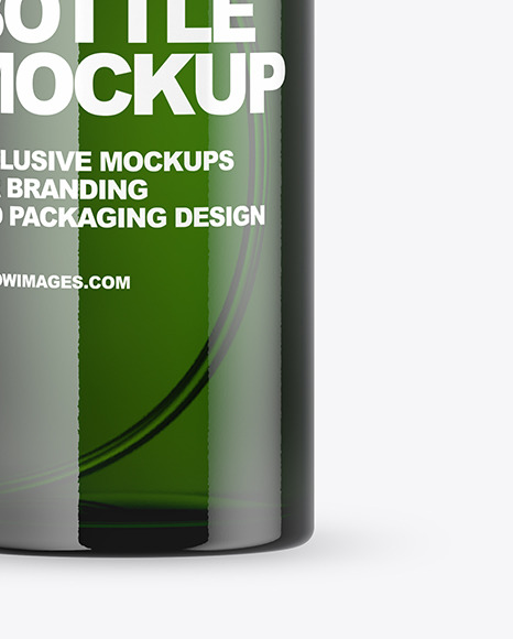 Green Glass Spray Bottle Mockup