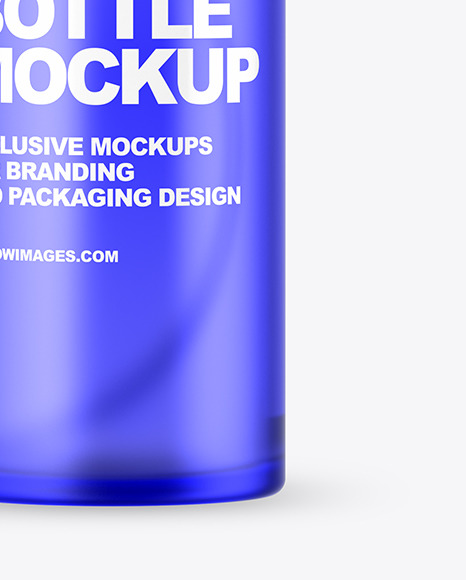 Frosted Blue Glass Spray Bottle Mockup