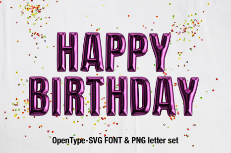 Happy Birthday Font - Flying