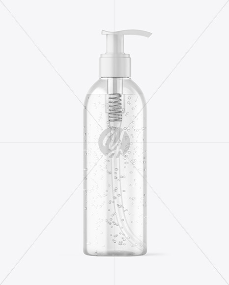 Clear Cosmetic Bottle with Pump Mockup