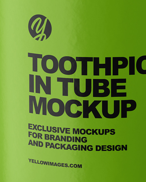 Tube with Toothpicks Mockup