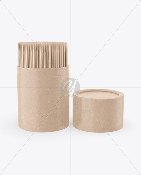 Kraft Tube with Toothpicks Mockup