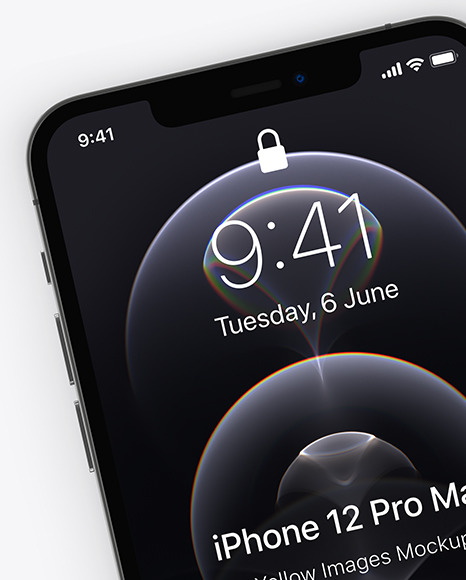 Two Apple iPhones 12 Pro Max Graphite Mockup