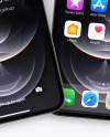 Two Apple iPhones 12 Pro Max Graphite Mockup