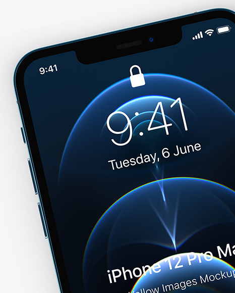 Two Apple iPhones 12 Pro Max Pacific Blue Mockup