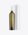 Green Glass White Wine Bottle with Tube Mockup