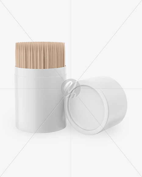 Matte Tube with Toothpicks Mockup