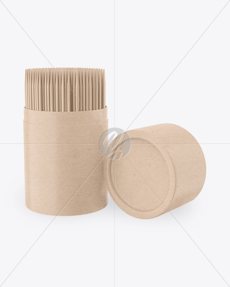 Kraft Tube with Toothpicks Mockup