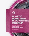 Plastic Bowl with Blackberries Mockup