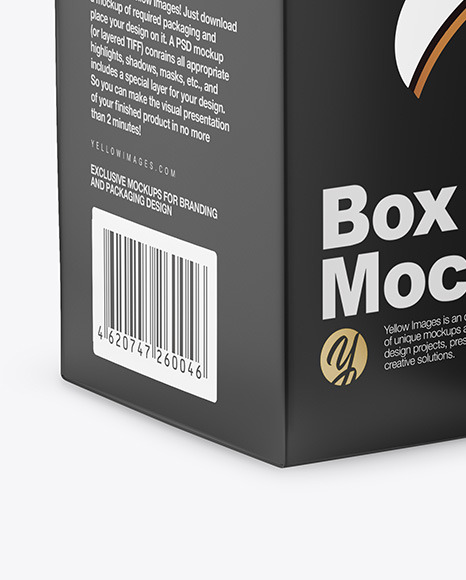 Dark Amber Glass Bottle w/ Box Mockup