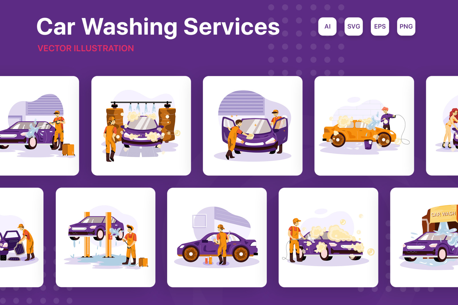 M220_Car Washing Service Illustrations