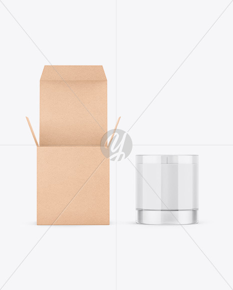 Candle W/ Kraft Box Mockup