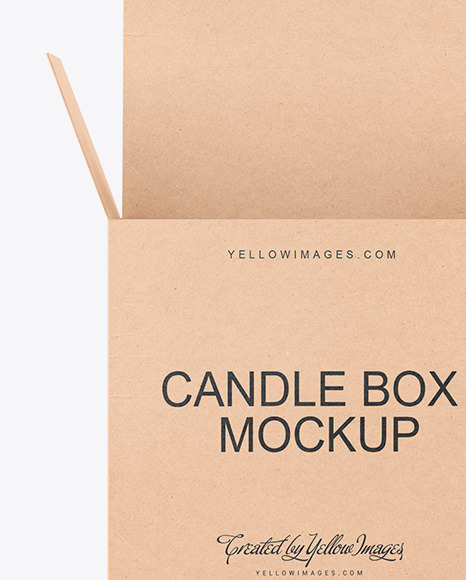 Candle W/ Kraft Box Mockup