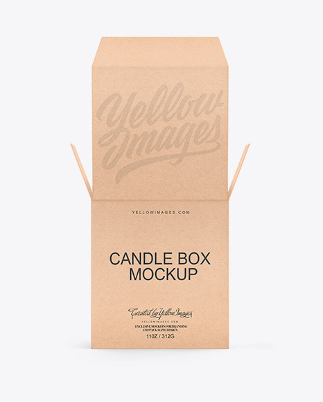 Candle W/ Kraft Box Mockup