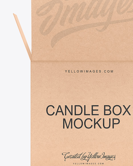 Candle W/ Kraft Box Mockup