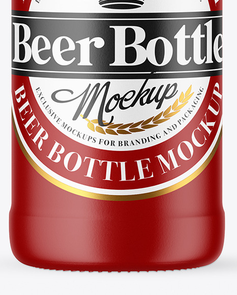 Matte Ceramic Beer Bottle Mockup