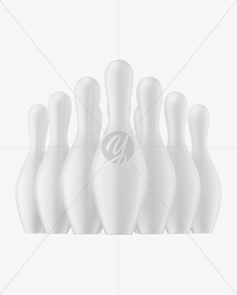 Matte Bowling Pins Mockup