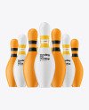 Matte Bowling Pins Mockup