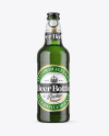 Green Glass Beer Bottle Mockup