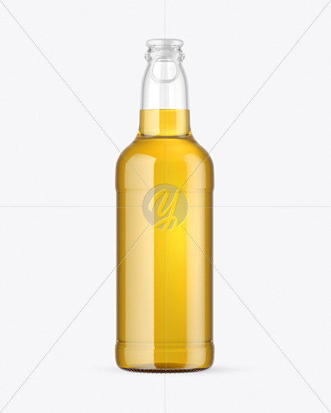 Clear Glass Beer Bottle Mockup