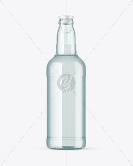 Blue Glass Water Bottle Mockup