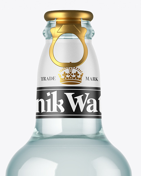 Blue Glass Water Bottle Mockup
