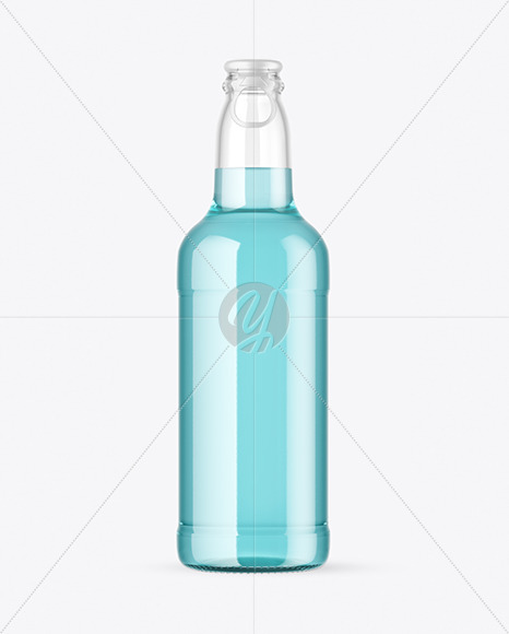 Clear Glass Drink Bottle Mockup