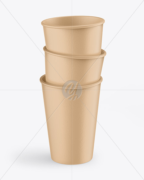 Kraft Coffee Cups Mockup