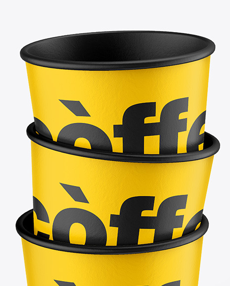 Kraft Coffee Cups Mockup