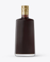 Square Clear Glass Bottle with Black Rum Mockup