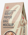 Kraft Paper Box W/ Window Mockup - Halfside View