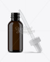 Open Dark Amber Bottle With Dropper Mockup