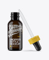 Open Dark Amber Bottle With Dropper Mockup