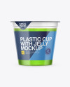 Clear Plastic Cup with Jelly Mockup - Front View