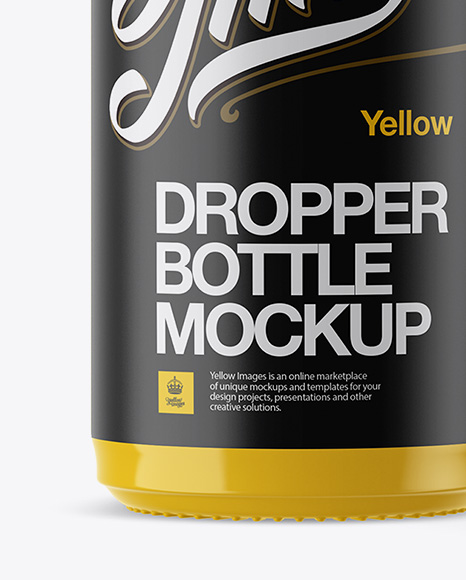 Open Glossy Bottle With Dropper Mockup