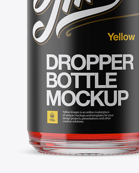 Open Clear Bottle With Dropper Mockup