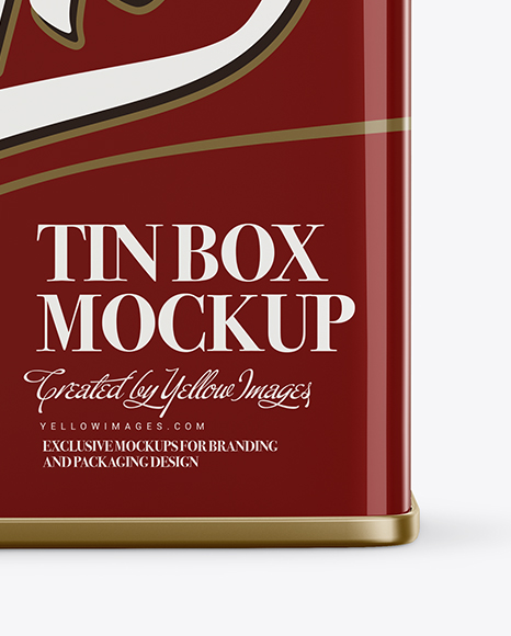 Glossy Tin Box Mockup