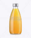 Clear Glass Bottle With Apple Juice Mockup